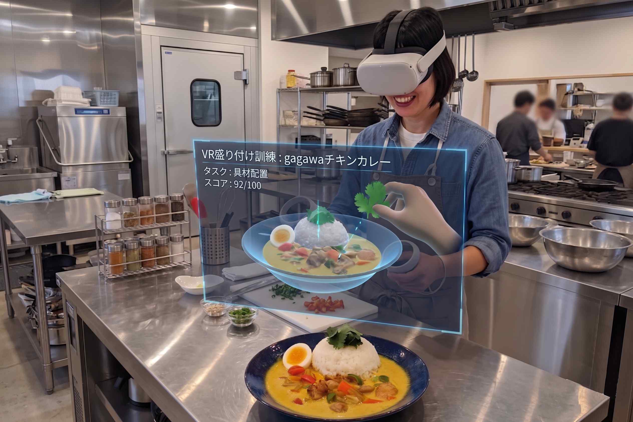 VRシミュレーションヘッドセットを使用した訓練の様子